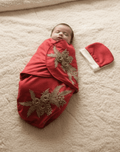 Scarlet Blossom Velour Swaddle Set