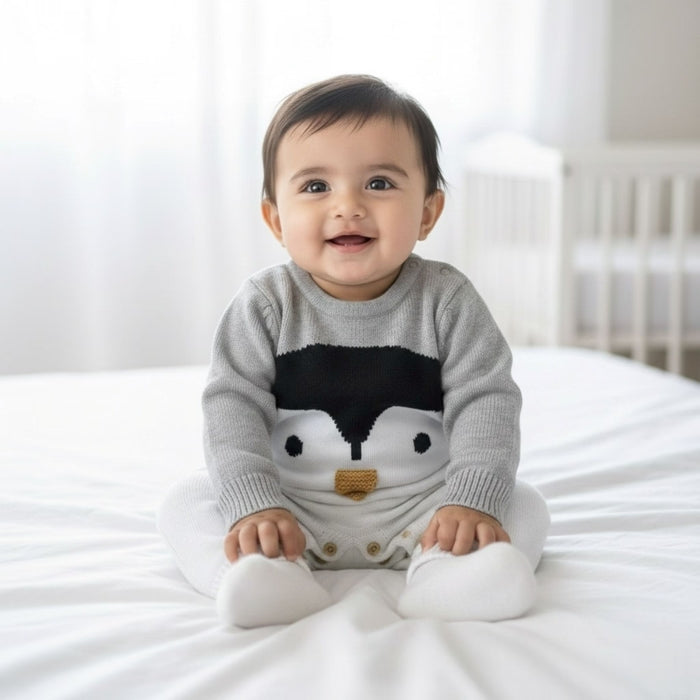 Penguin Cozy Knit Romper