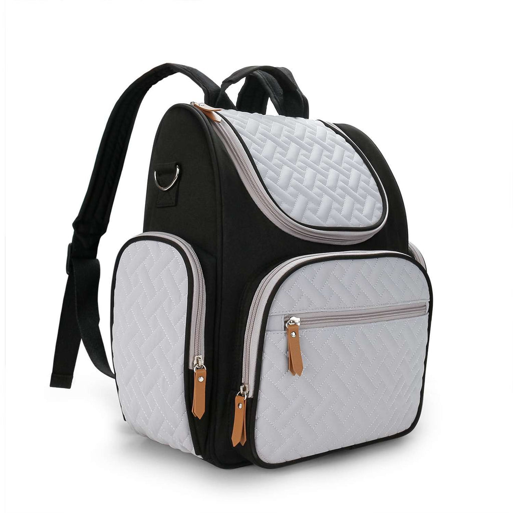 Monochrome Quilted Comfort Diaper Bag
