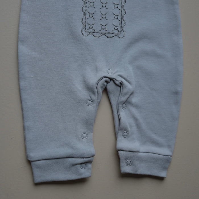 Light Grey Classic Collar Romper
