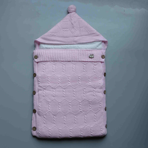 Blush Cocoon Fur Lined Baby Swaddle