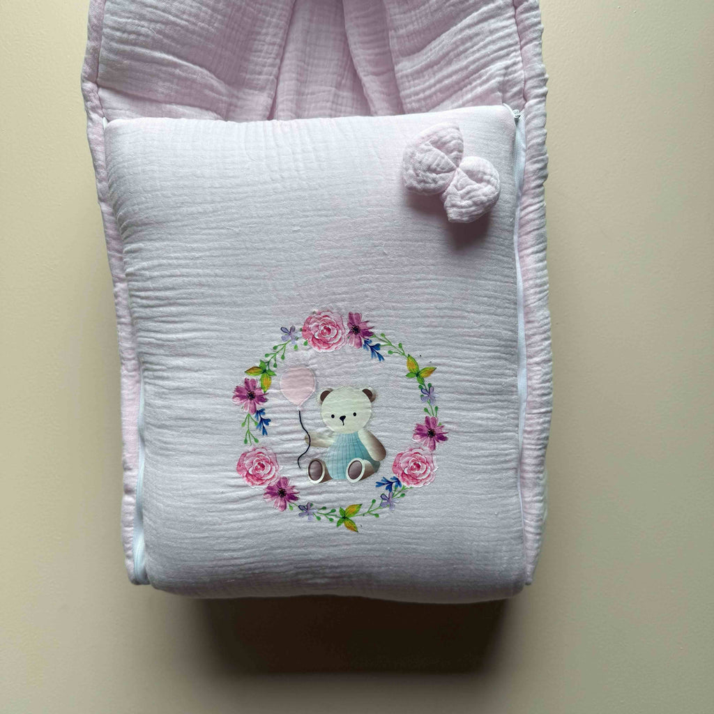 Blossom Bear Muslin Sleeping Bag.