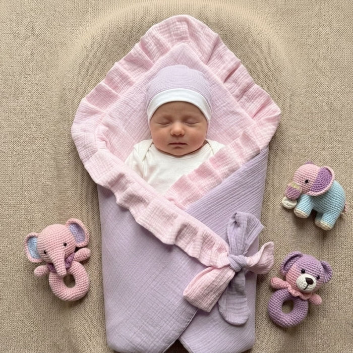 Rosé Rêverie Reversible Baby Drape Set