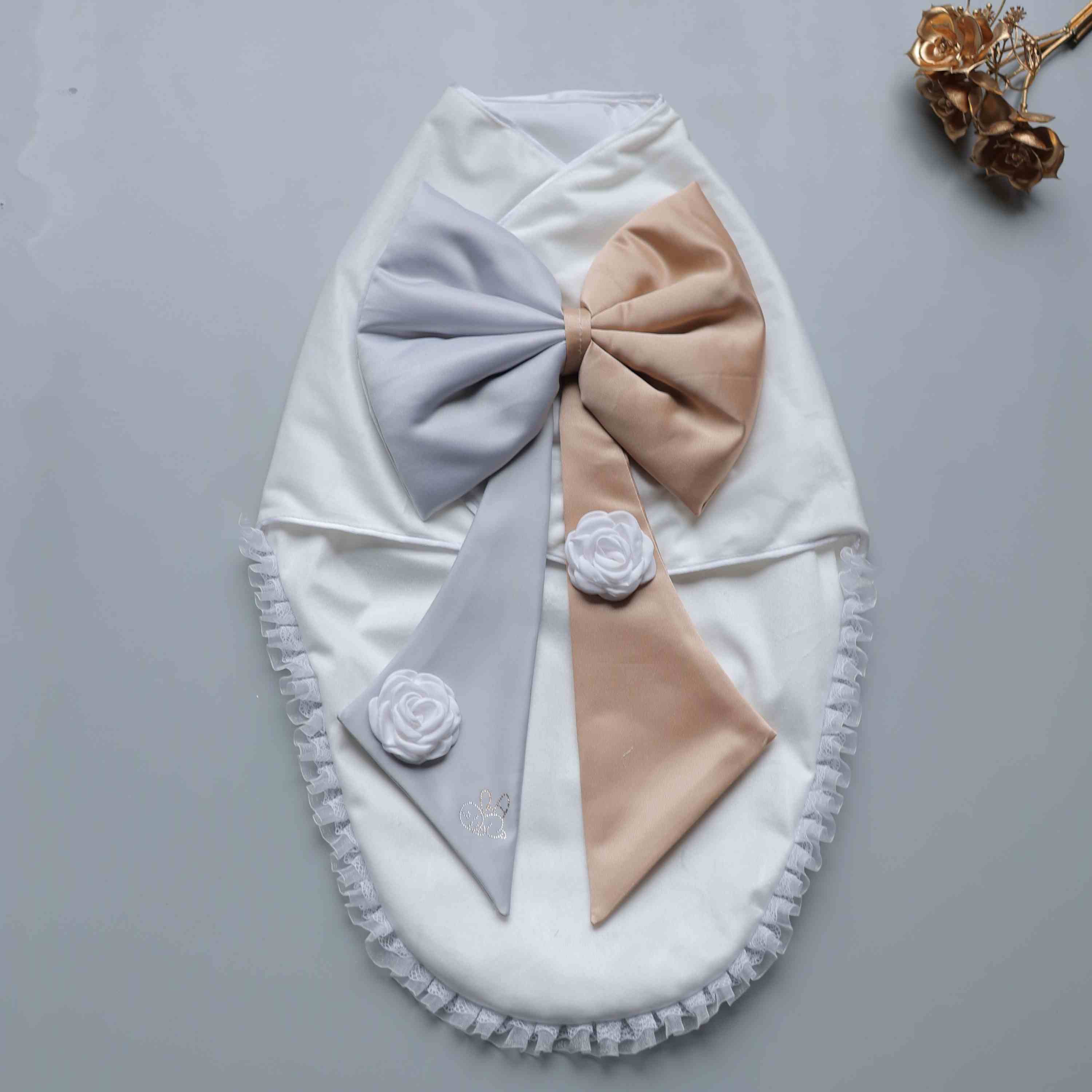 Luxe Dove Bow Swaddle Set