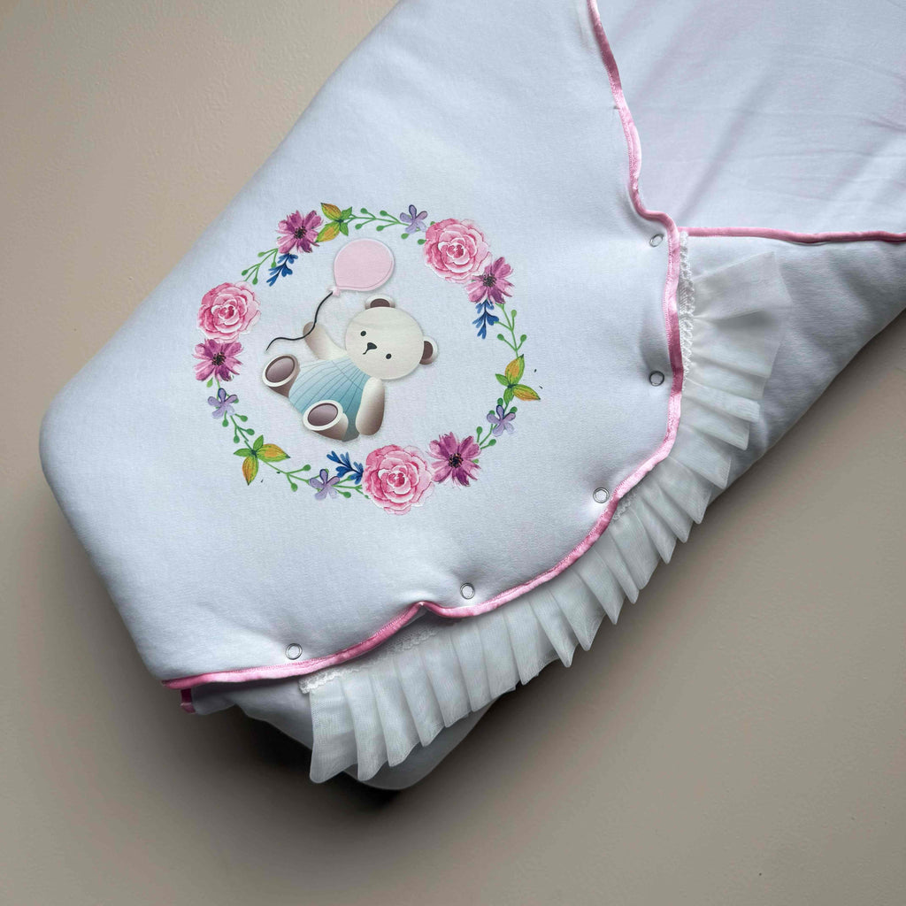 Teddy in Bloom Baby Drape