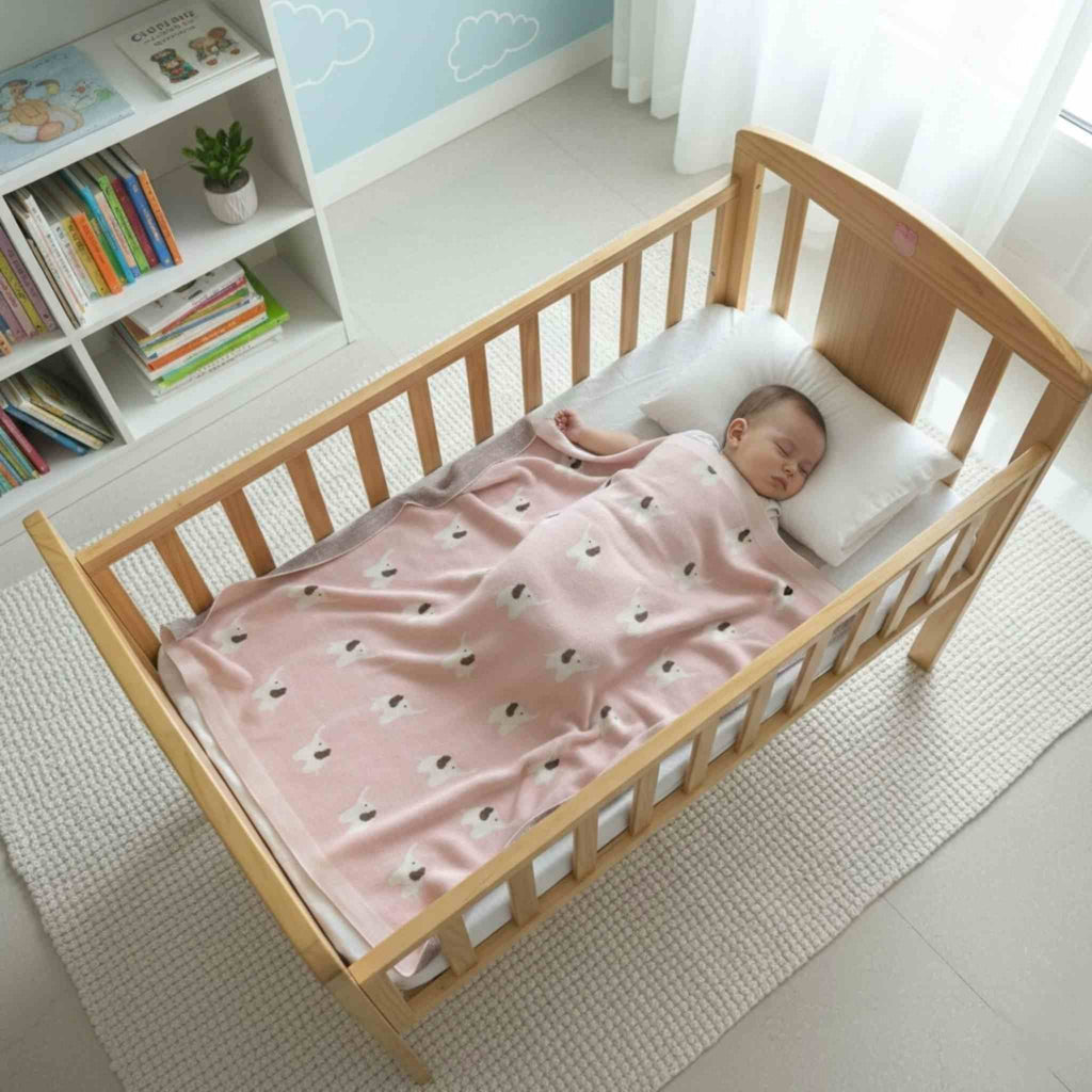 Elephant Dreams Cotton Baby Blanket