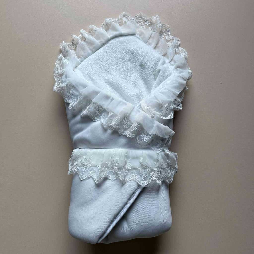 Ivory Snow Heirloom Knit Baby Drape