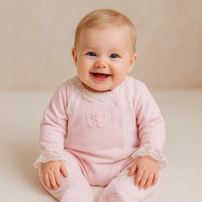 Rose Petal Butterfly Baby Romper