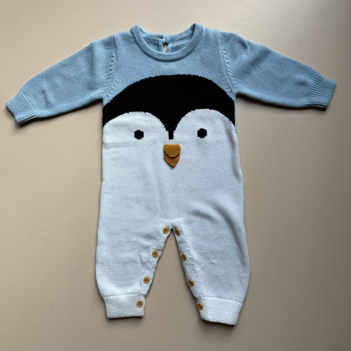 Penguin Snuggle Knit Romper