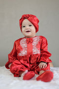 Radiant Ruby Romper and Turban Set