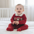 Red Teddy Trio Knit Romper