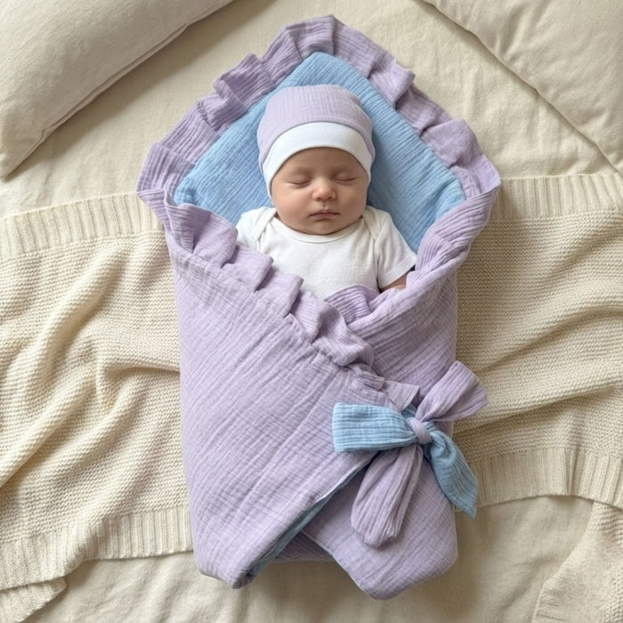Lilac Sky Heirloom Reversible Muslin Drape Set