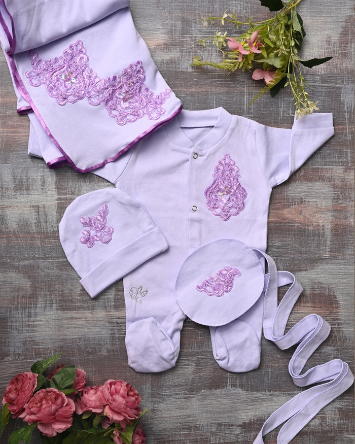 Lavender LoveBug Romper Set