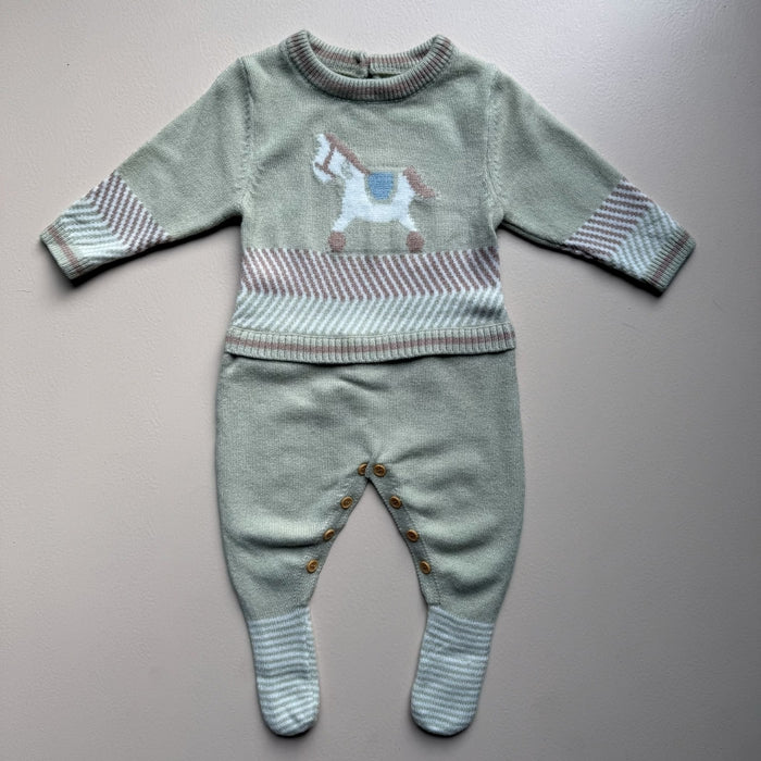 Sage Pony Knit Romper