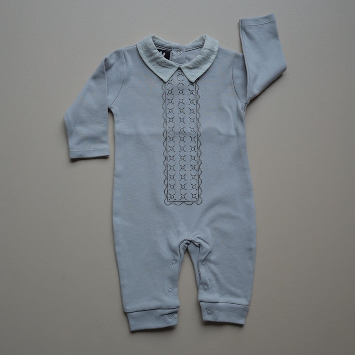 Light Grey Classic Collar Romper